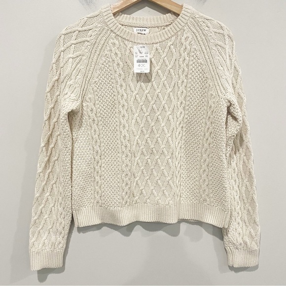 J CREW Cable Crewneck Sweater Coastal Classic Fisherman Size XXS - Picture 2 of 10